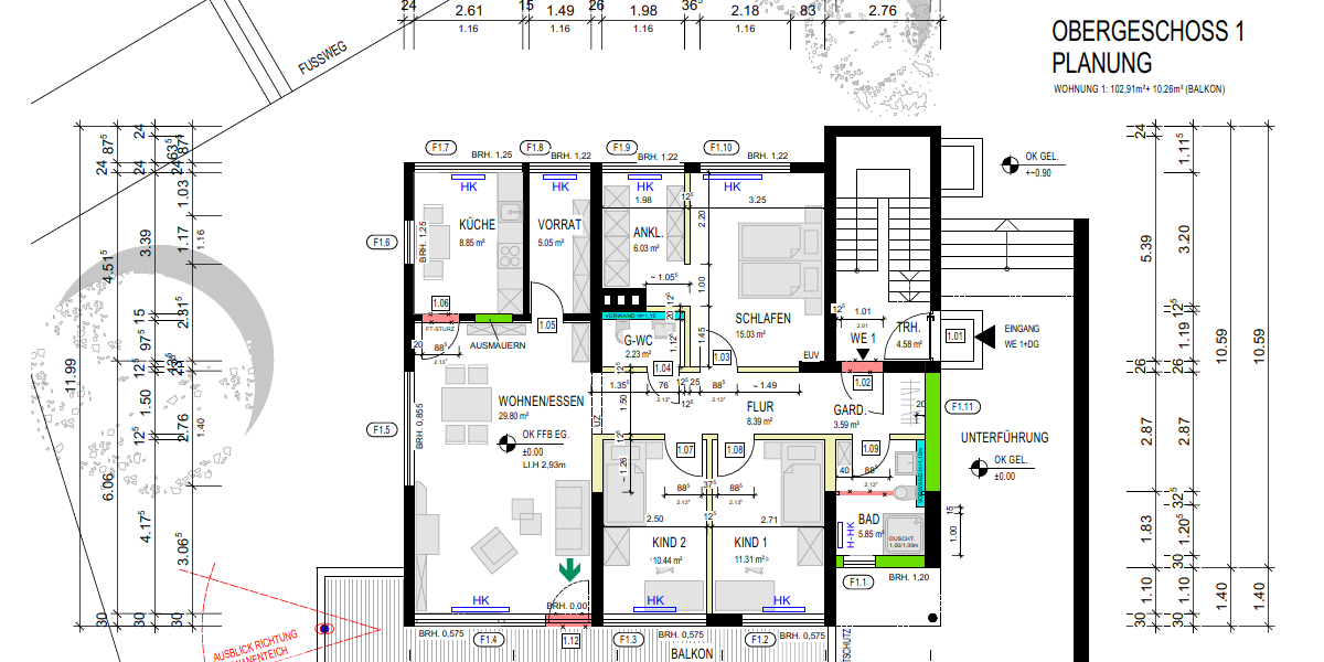 Etagenwohnung Siegen Geisweid - 4 Zimmer, 108 m&sup2;, 285.000&euro; | Angebot:27243633