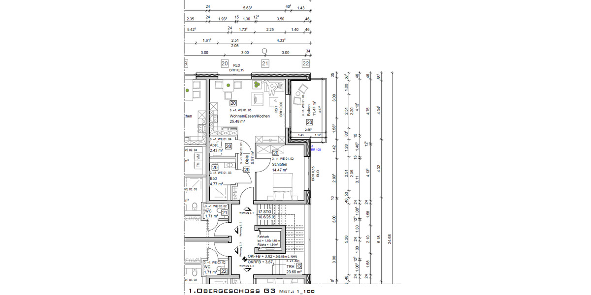 Etagenwohnung Neunkirchen - 2 Zimmer, 59 m&sup2;, 735&euro; | Angebot:23632302