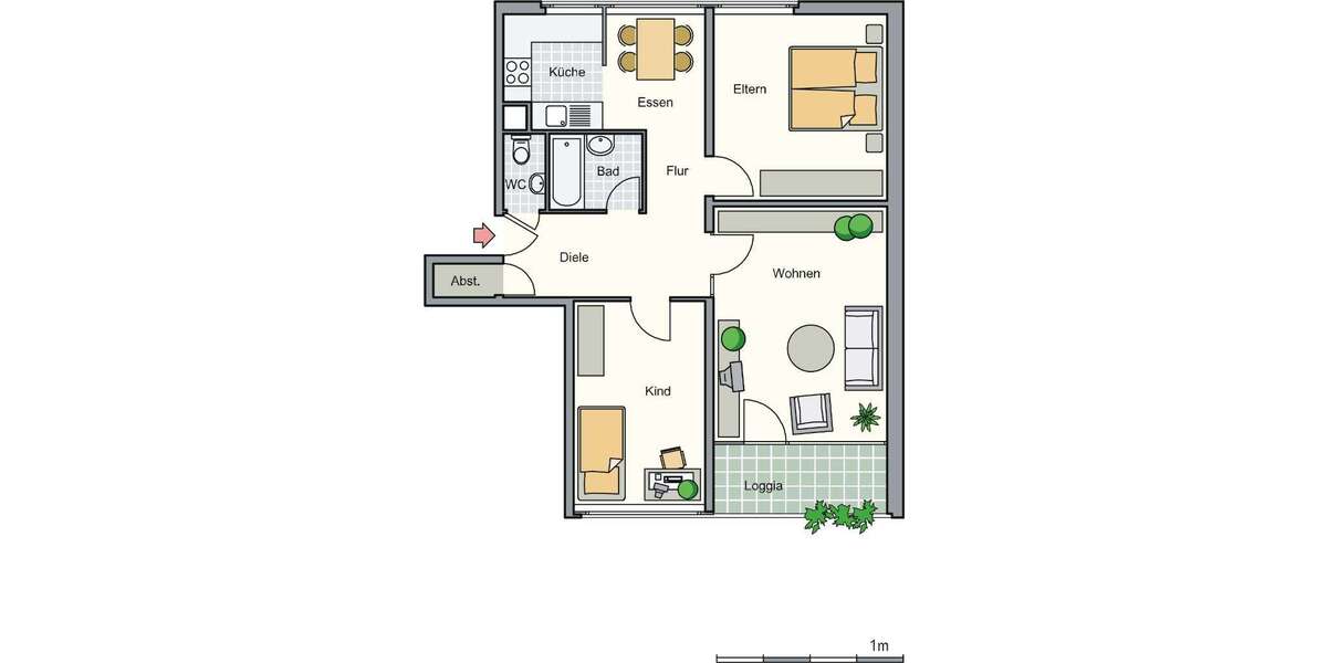 Etagenwohnung Kreuztal - 3 Zimmer, 75 m&sup2;, 374&euro; | Angebot:26098490