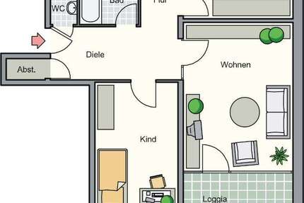 Wohnung Kreuztal - 3 Zimmer, 75 m&sup2;, 374&euro; | Angebot:26098490