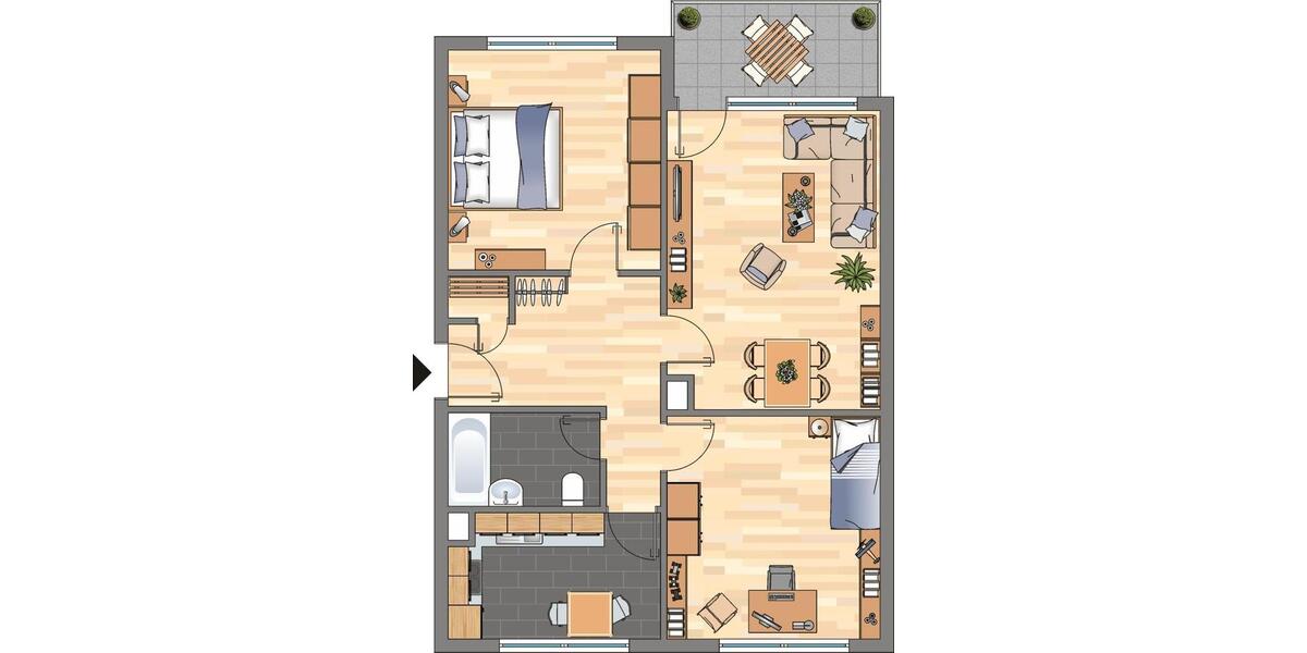 Etagenwohnung Siegen Dillnhütten - 3 Zimmer, 78 m&sup2;, 485&euro; | Angebot:26049216
