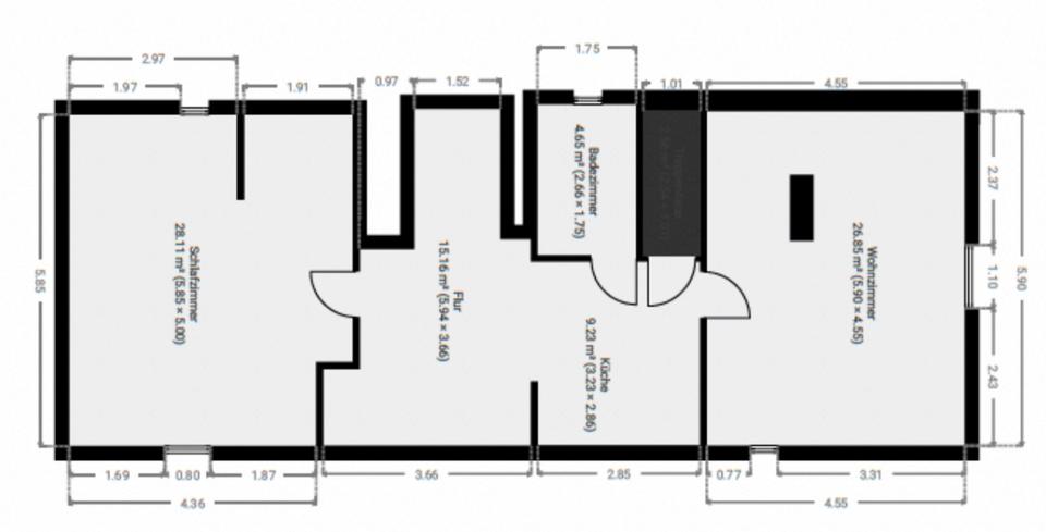 Dachgeschoßwohnung Siegen Kaan-Marienborn - 2 Zimmer, 77 m&sup2;, 695&euro; | Angebot:26588836
