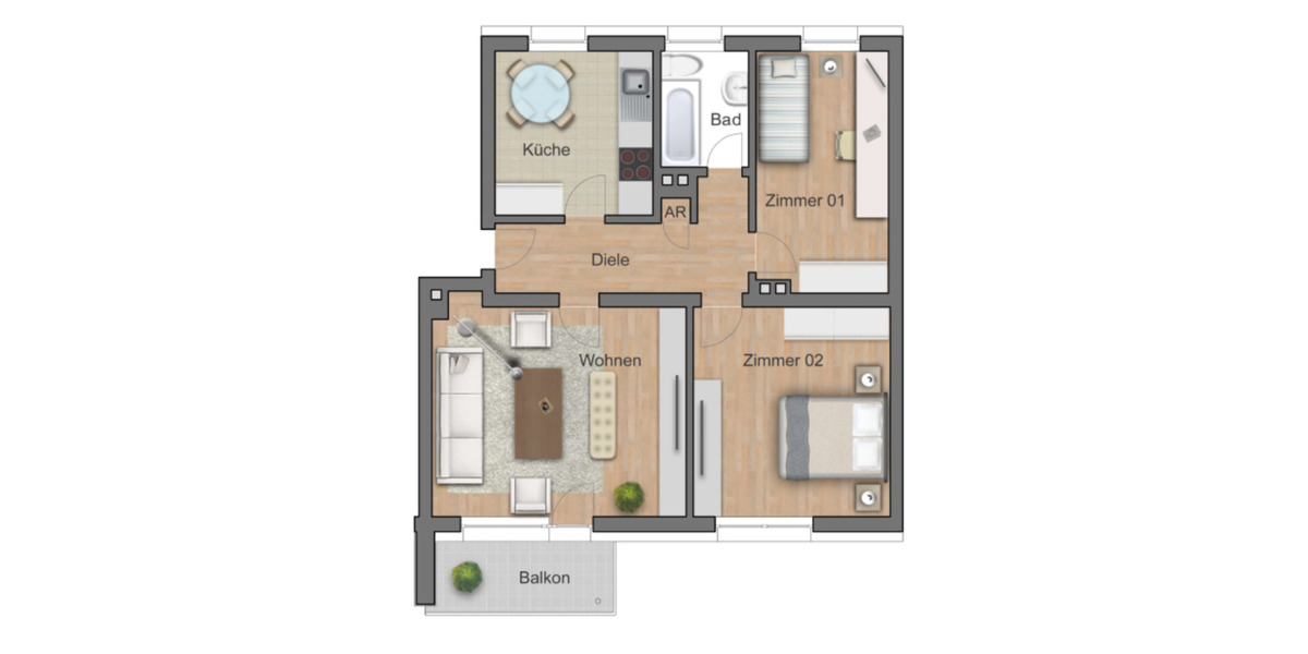 Erdgeschoßwohnung Siegen - 3 Zimmer, 79 m&sup2;, 650&euro; | Angebot:25378986