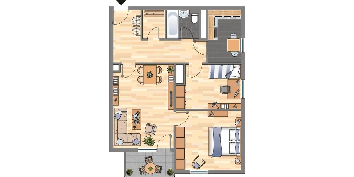 Etagenwohnung Siegen Dillnhütten - 3 Zimmer, 67 m&sup2;, 279&euro; | Angebot:25924750