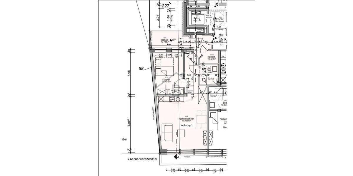 Etagenwohnung Siegen - 2 Zimmer, 72 m&sup2;, 828&euro; | Angebot:23509163