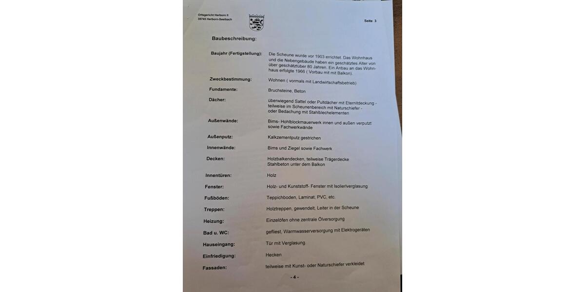 Einfamilienhaus Herborn - 13 Zimmer, 300 m&sup2;, 175.000&euro; | Angebot:25957476