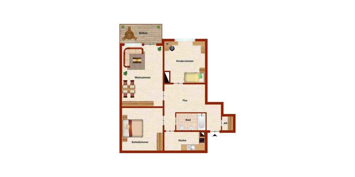 Etagenwohnung Siegen Dillnhütten - 3 Zimmer, 82 m&sup2;, 729&euro; | Angebot:26427125