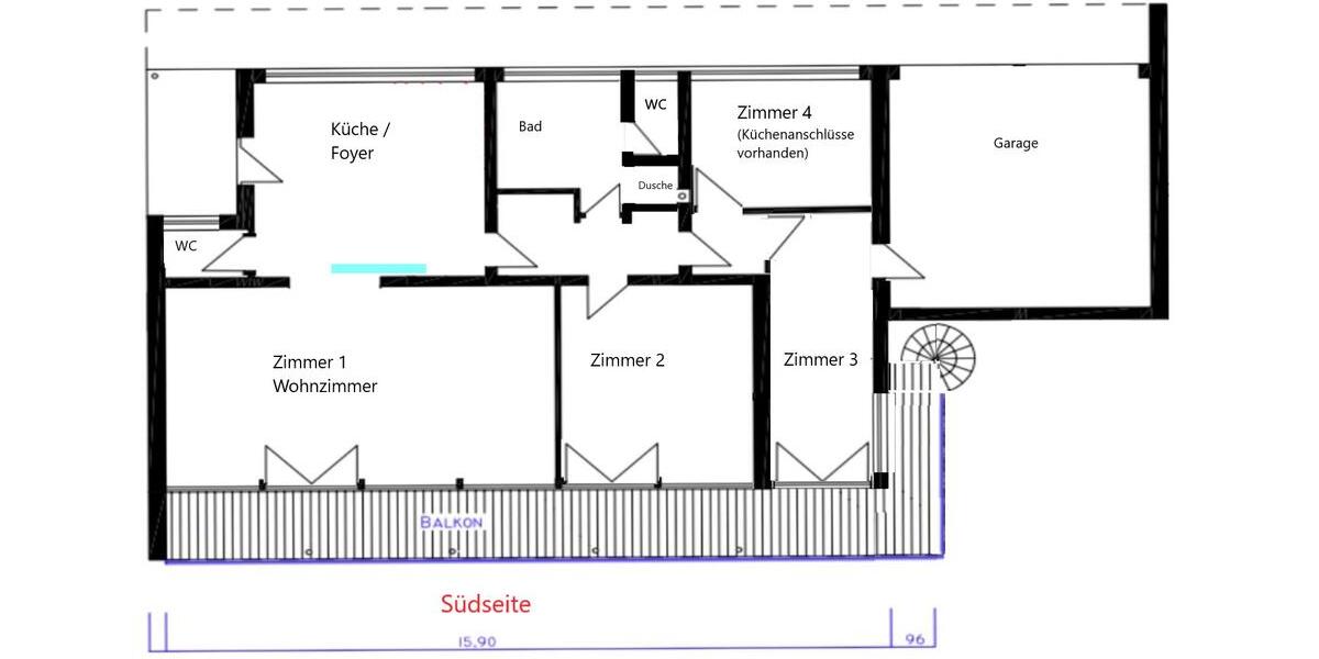 Erdgeschoßwohnung Siegen - 4 Zimmer, 140 m&sup2;, 1.350&euro; | Angebot:26038156