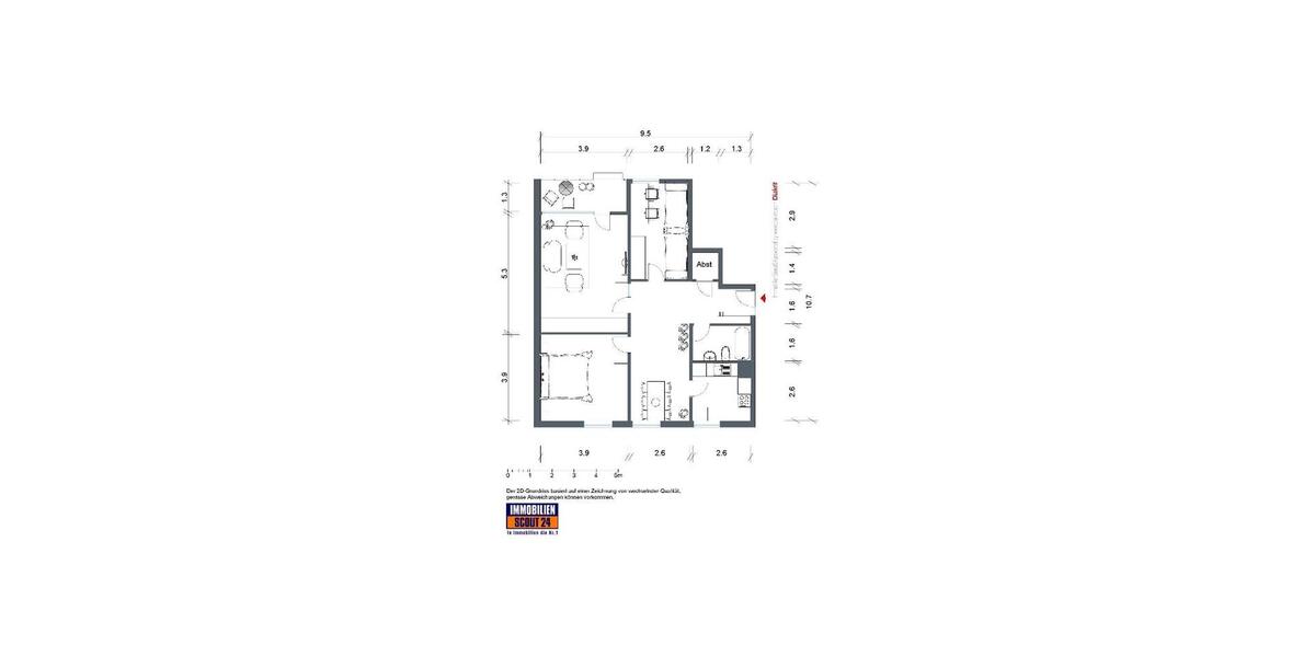 Etagenwohnung Kreuztal - 3 Zimmer, 80 m&sup2;, 456&euro; | Angebot:23766714