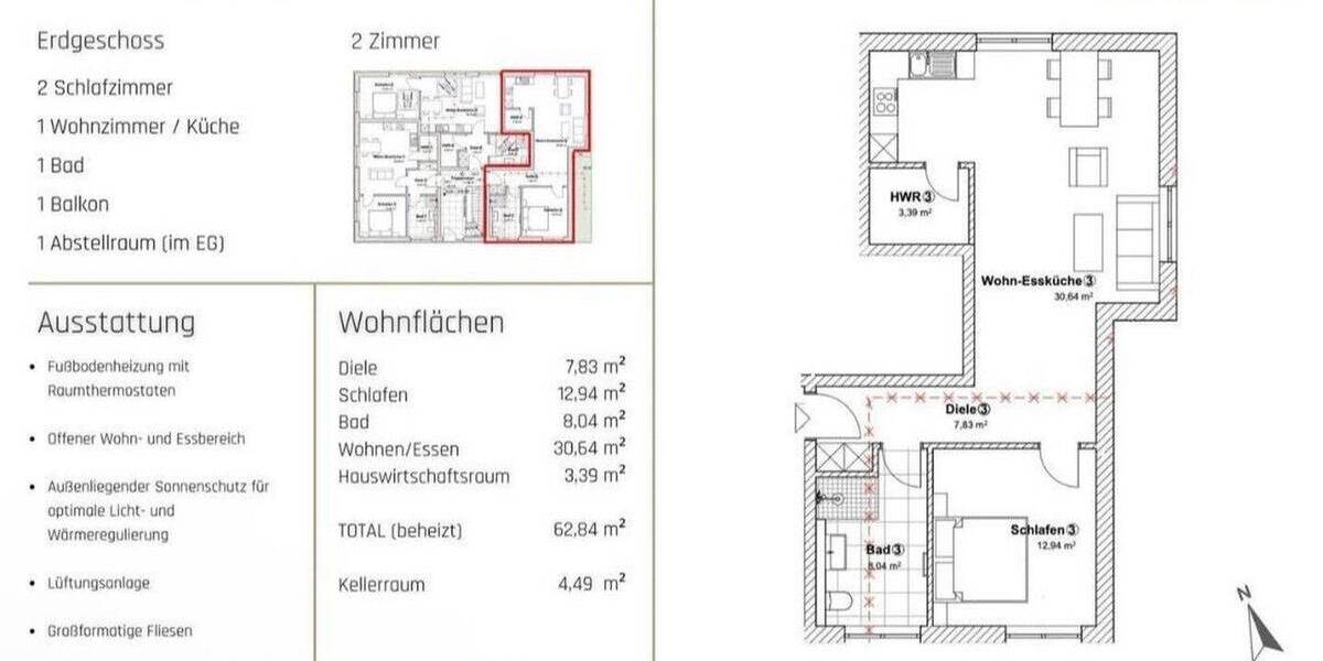 Etagenwohnung Attendorn - 2 Zimmer, 50 m&sup2;, 700&euro; | Angebot:26630824