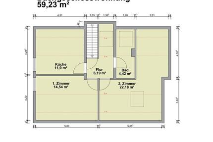 Wohnung Siegen Kaan-Marienborn - 2 Zimmer, 59 m&sup2;, 580&euro; | Angebot:26003690