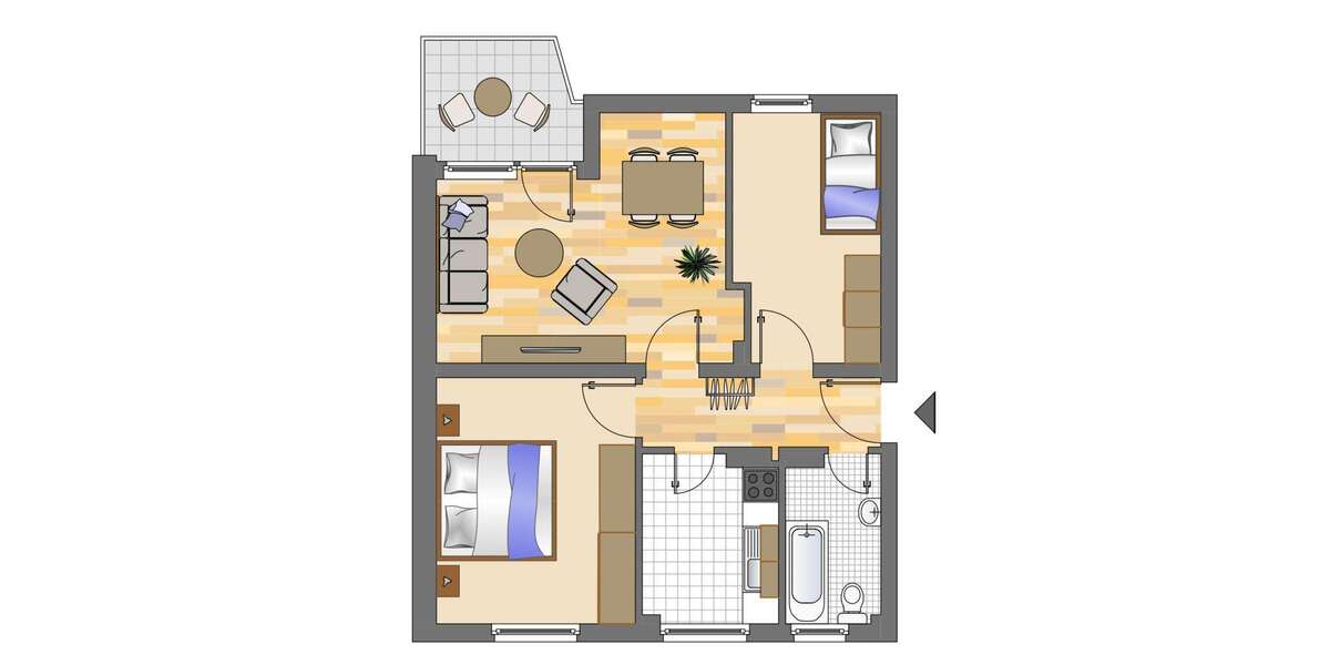 Etagenwohnung Siegen Geisweid - 3 Zimmer, 59 m&sup2;, 349&euro; | Angebot:27098306