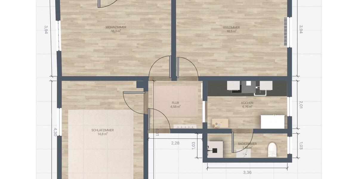 Etagenwohnung Herborn - 3 Zimmer, 75 m&sup2;, 700&euro; | Angebot:25618760