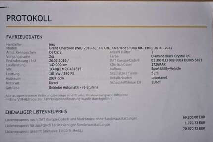 Jeep Grand Cherokee 140.000 km 36.999 &euro; Freudenberg 57368