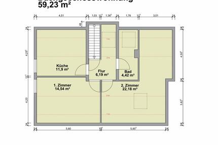 Wohnung Siegen - 2 Zimmer, 59 m&sup2;, 580&euro; | Angebot:26026067