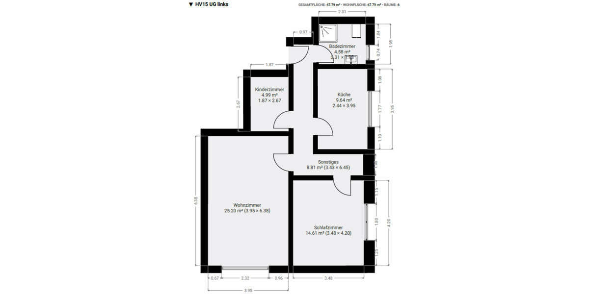 Erdgeschoßwohnung Hof - 2.5 Zimmer, 67 m&sup2;, 430&euro; | Angebot:25106051