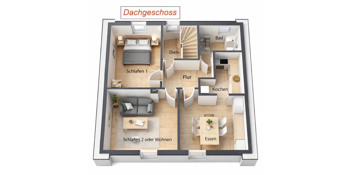 Dachgeschoßwohnung Olpe - 3 Zimmer, 58 m&sup2;, 525&euro; | Angebot:26038741