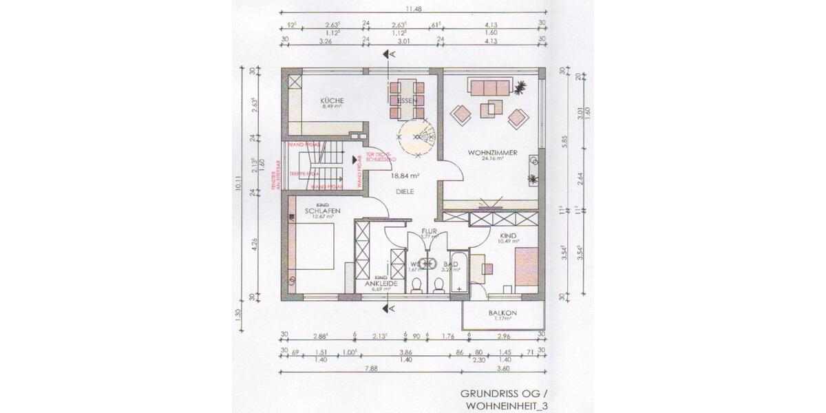 Etagenwohnung Siegen Kaan-Marienborn - 3 Zimmer, 93 m&sup2;, 880&euro; | Angebot:26045534