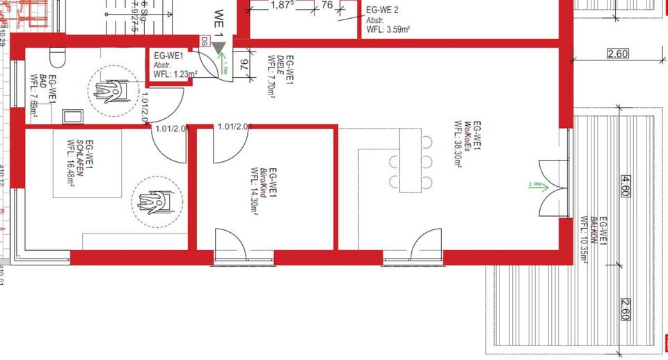 Erdgeschoßwohnung Bad Laasphe - 2 Zimmer, 97 m&sup2;, 853&euro; | Angebot:25962507