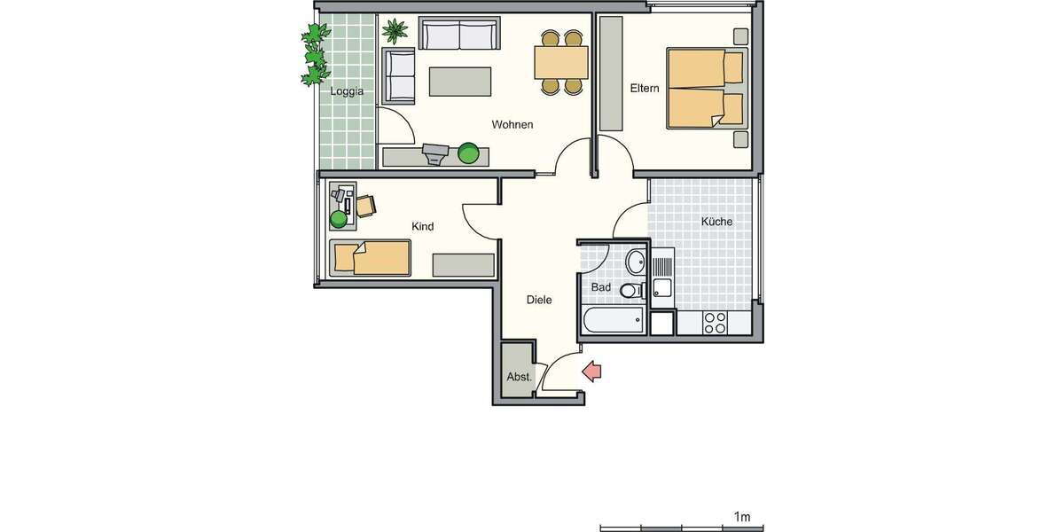 Etagenwohnung Kreuztal - 3 Zimmer, 80 m&sup2;, 456&euro; | Angebot:26098527