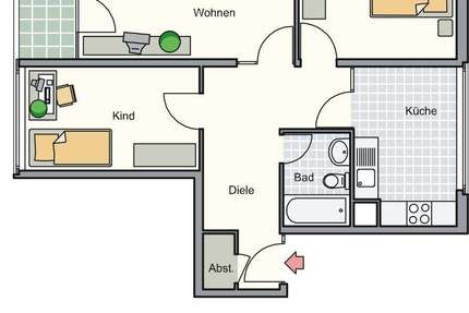 Wohnung Kreuztal - 3 Zimmer, 80 m&sup2;, 456&euro; | Angebot:26098527