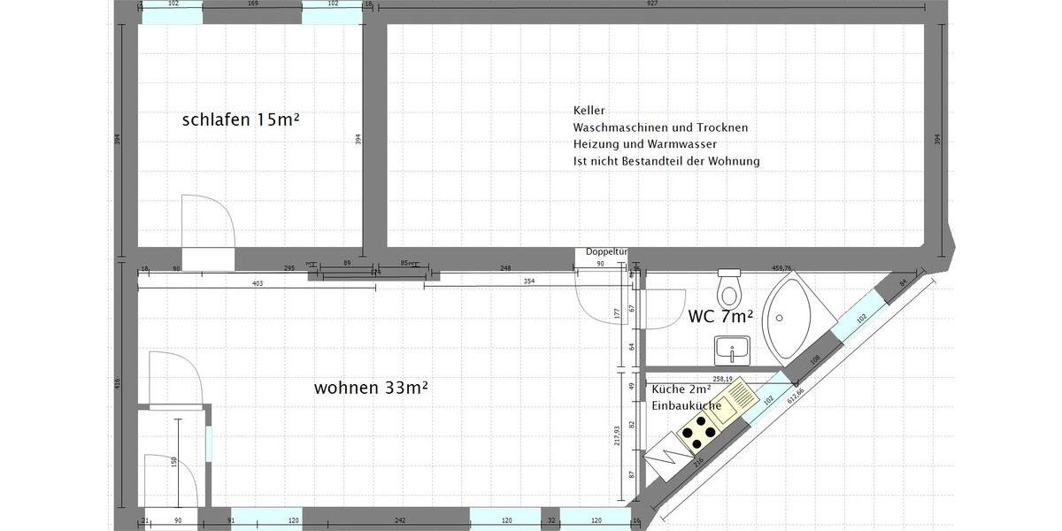 Erdgeschoßwohnung Siegen - 2 Zimmer, 57 m&sup2;, 425&euro; | Angebot:26038752