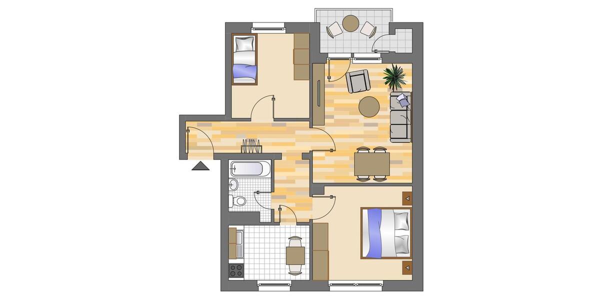 Etagenwohnung Siegen Dillnhütten - 3 Zimmer, 67 m&sup2;, 299&euro; | Angebot:25963933