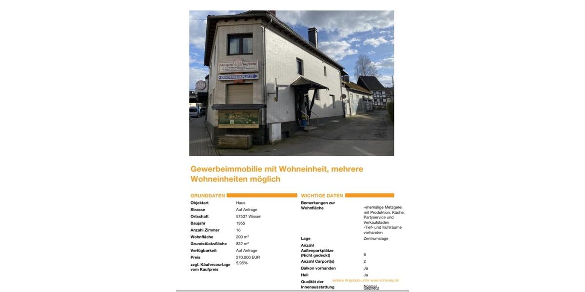 Einfamilienhaus Wissen - 270.000&euro; | Angebot:25546861