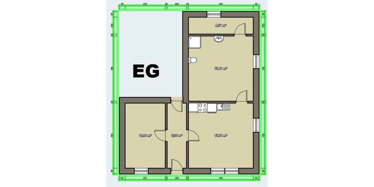 Erdgeschoßwohnung Kreuztal - 2 Zimmer, 55 m&sup2;, 465&euro; | Angebot:26042225