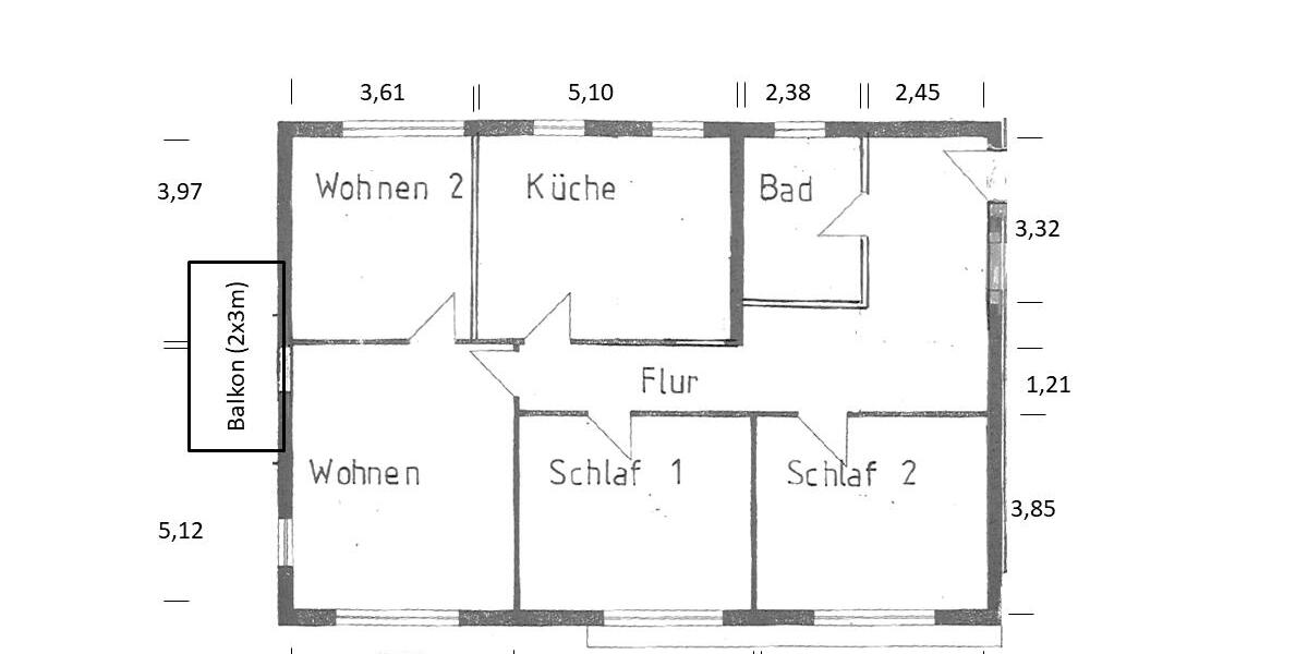Etagenwohnung Attendorn - 4 Zimmer, 120 m&sup2;, 800&euro; | Angebot:25414869