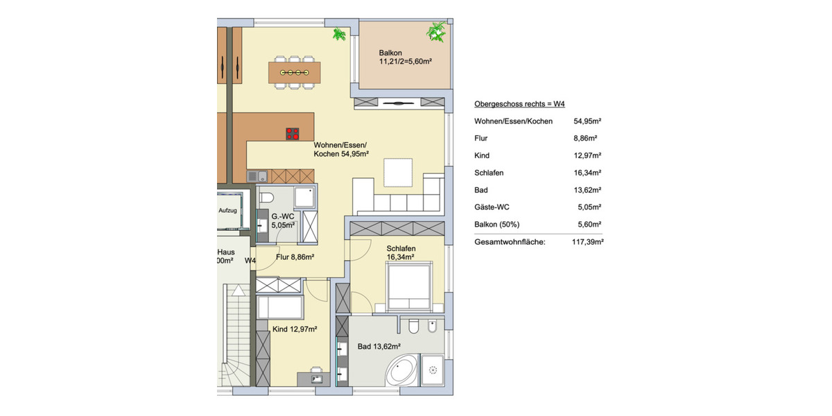 Etagenwohnung Siegen Kaan-Marienborn - 3 Zimmer, 117 m&sup2;, 423.000&euro; | Angebot:23012250
