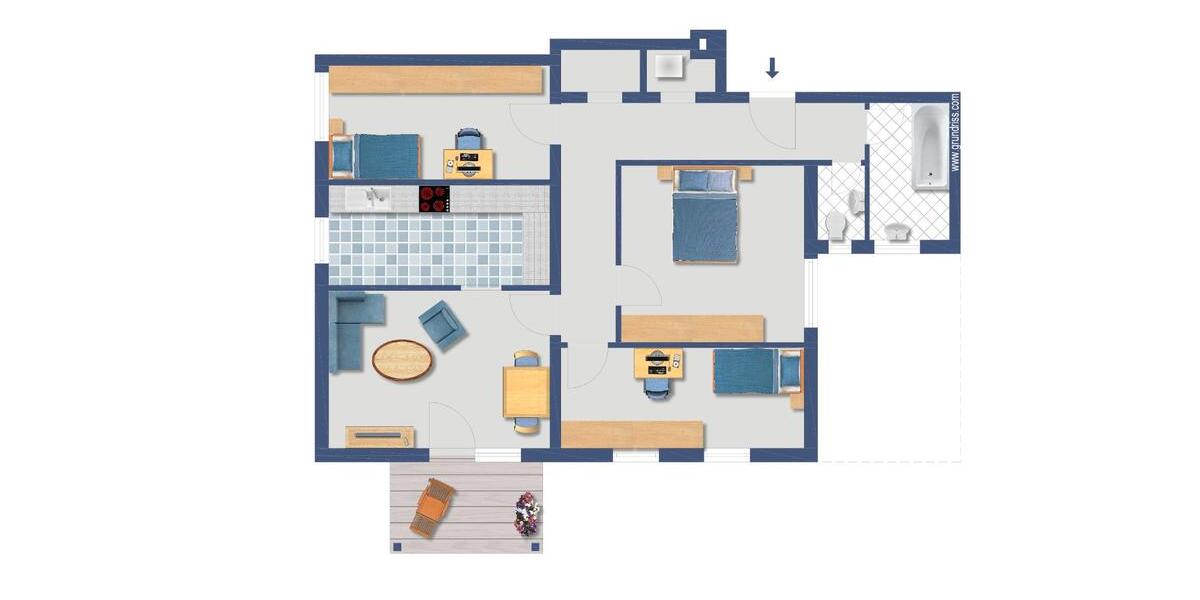 Etagenwohnung Dillenburg - 3.5 Zimmer, 87 m&sup2;, 840&euro; | Angebot:26019510
