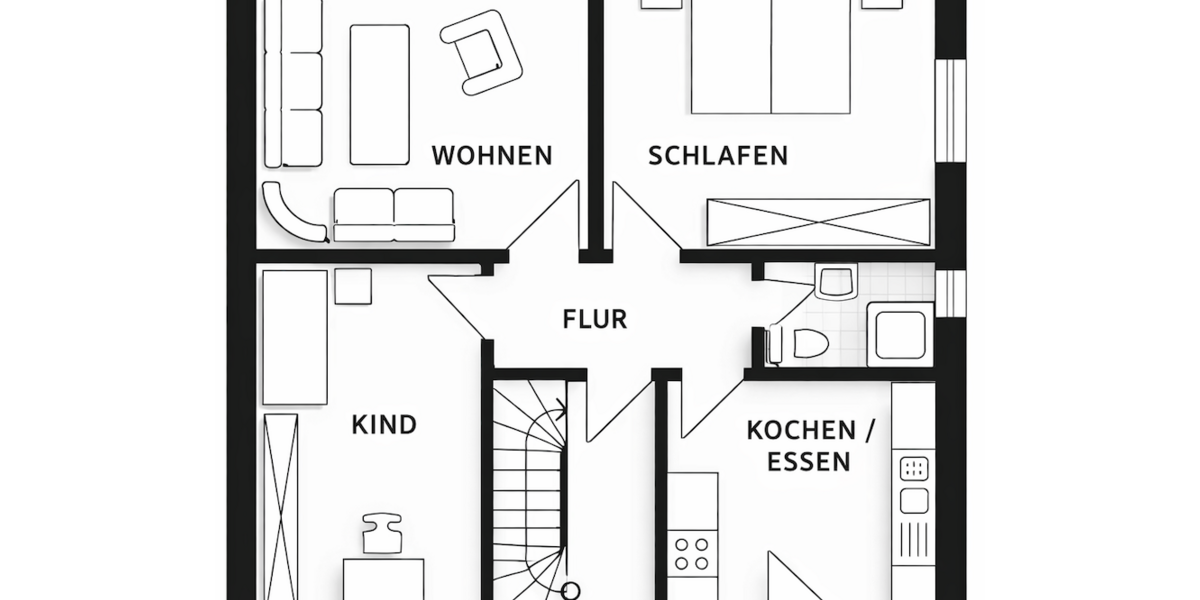 Etagenwohnung Siegen - 3 Zimmer, 69 m&sup2;, 693&euro; | Angebot:26074399