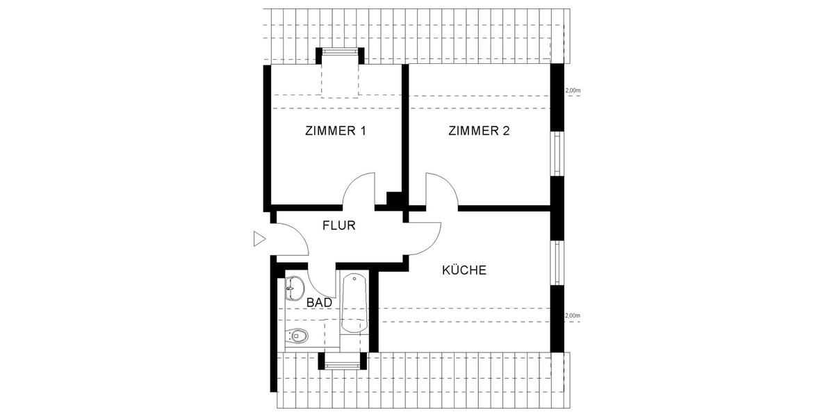 Dachgeschoßwohnung Attendorn - 2 Zimmer, 40 m&sup2;, 211&euro; | Angebot:25718769