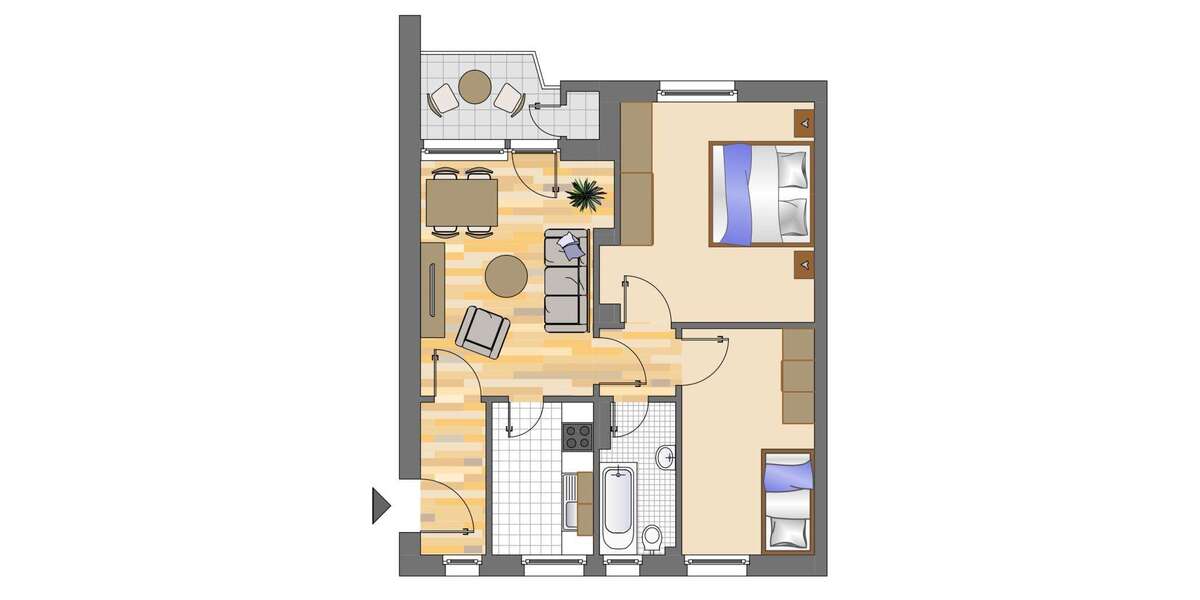Etagenwohnung Siegen Dillnhütten - 3 Zimmer, 58 m&sup2;, 329&euro; | Angebot:26098614