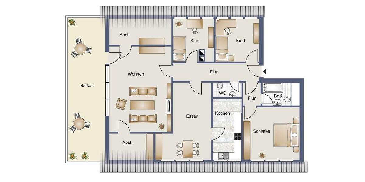 Etagenwohnung Lennestadt Langenei - 4 Zimmer, 126 m&sup2;, 700&euro; | Angebot:25836196
