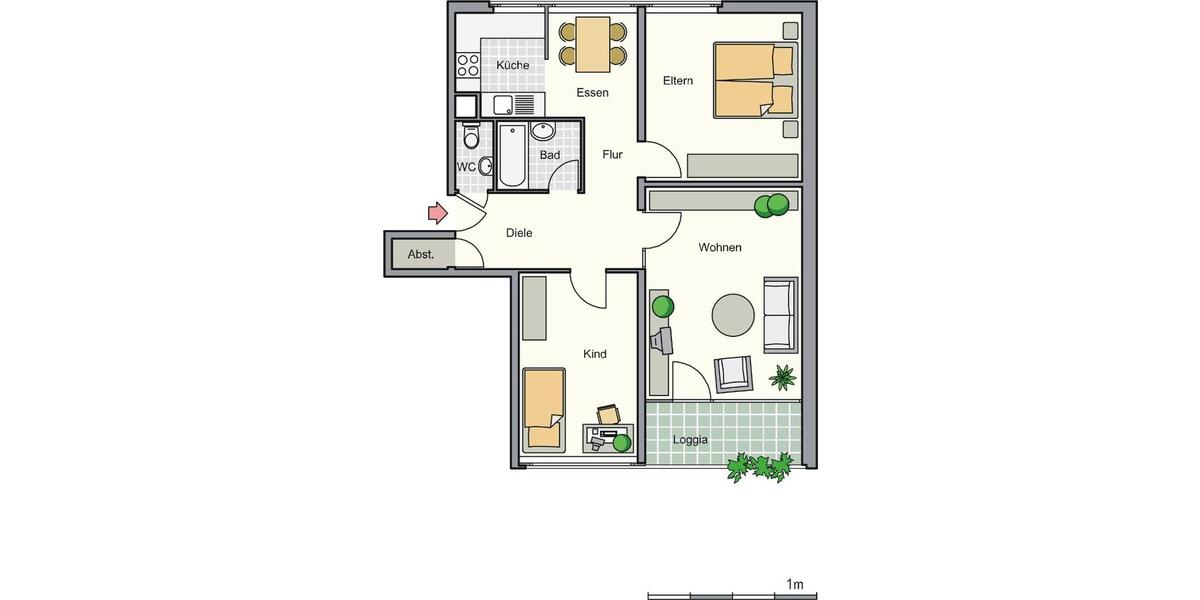 Etagenwohnung Kreuztal - 3 Zimmer, 75 m&sup2;, 386&euro; | Angebot:25420126