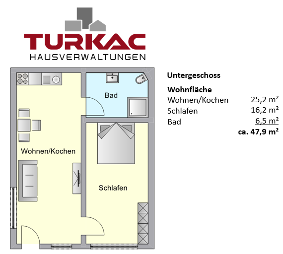 Etagenwohnung Haiger - 2 Zimmer, 48 m&sup2;, 500&euro; | Angebot:26977776